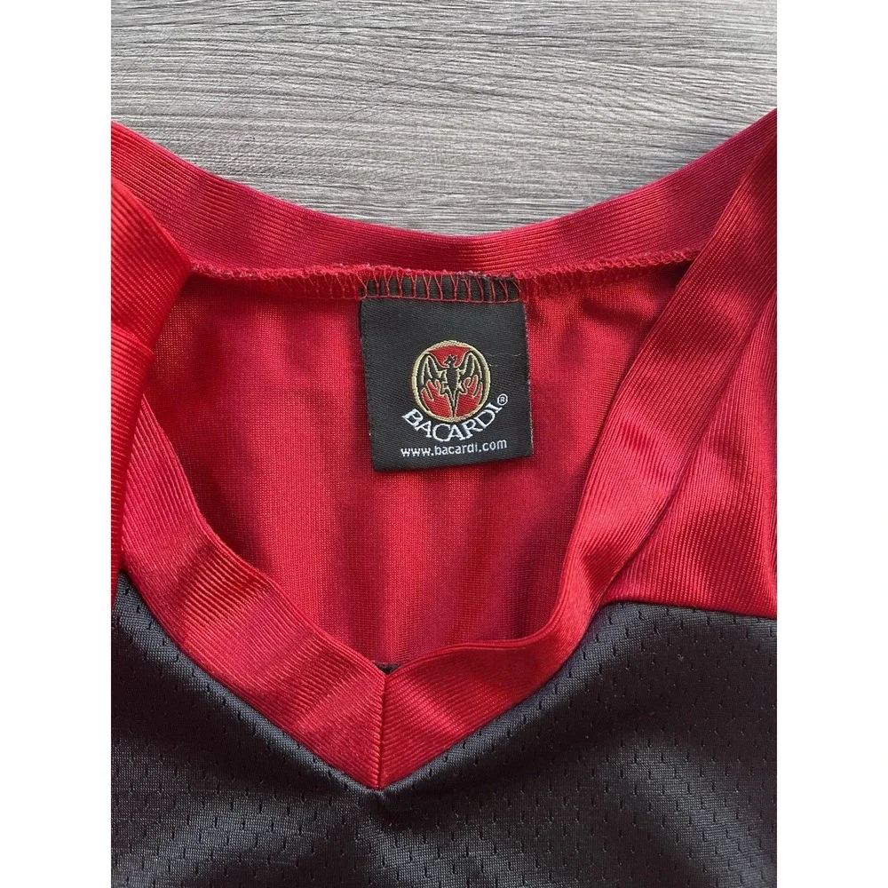 BARCARDI No 62 Size XL Football Jersey Black Red & White Accents Y2K Hiphop